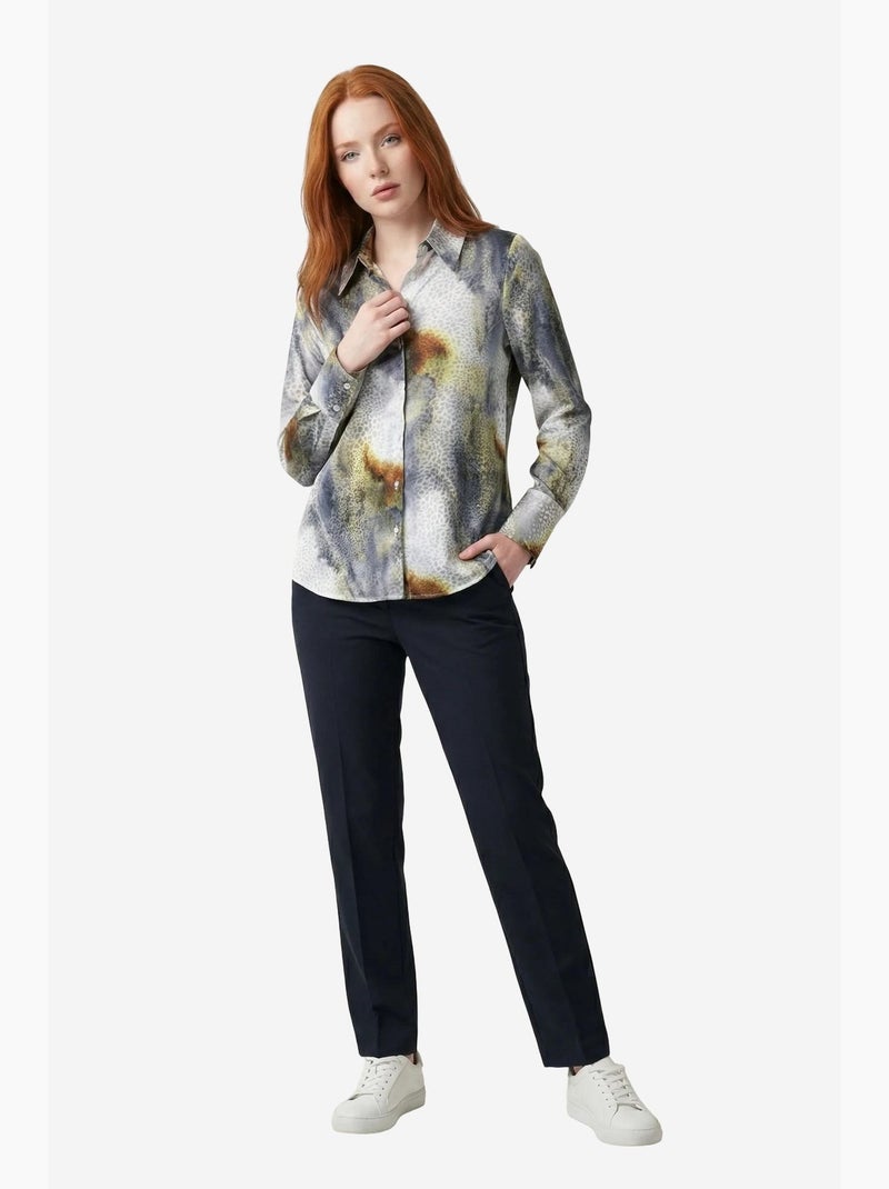 Camicia a maniche lunghe con bottoni e stampa astratta my fashion Grigio - Kiabi