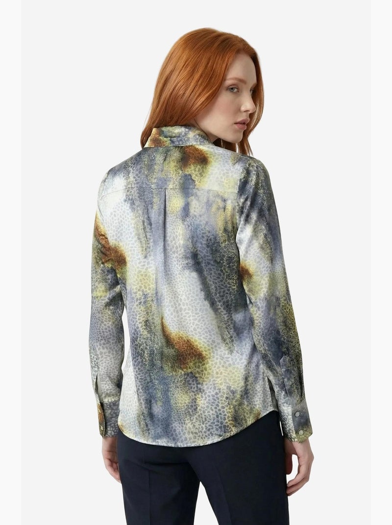 Camicia a maniche lunghe con bottoni e stampa astratta my fashion Grigio - Kiabi