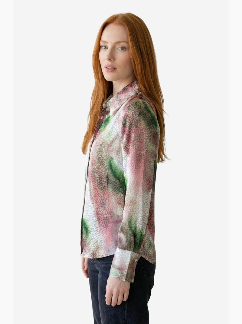 Camicia a maniche lunghe con bottoni e stampa astratta my fashion Magenta - Kiabi