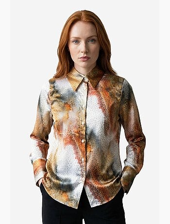 Camicia a maniche lunghe con bottoni e stampa astratta my fashion