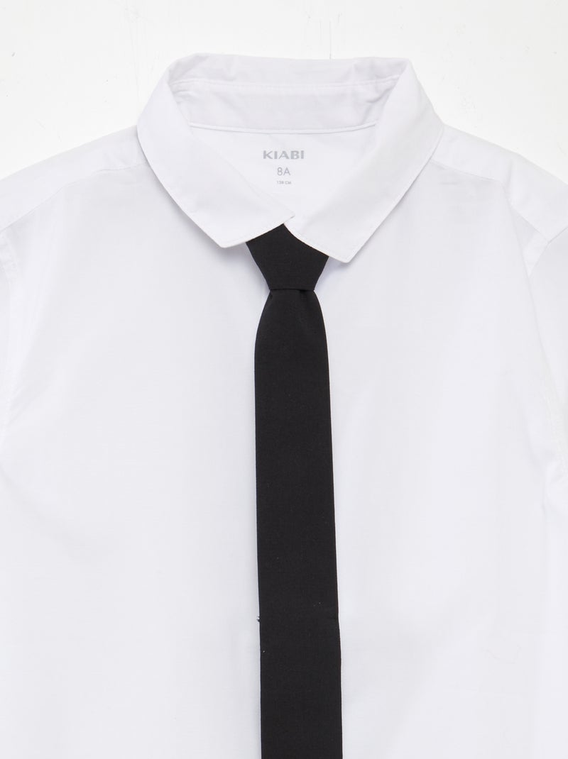 Camicia a maniche lunghe con cravatta bianco - Kiabi
