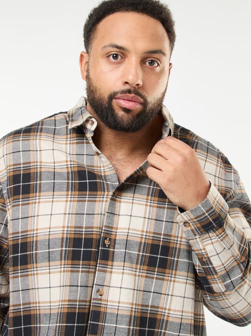 Camicia a maniche lunghe con motivo a quadri - Kiabi