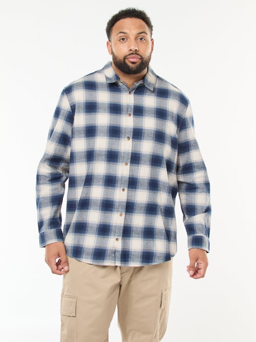 Camicia a maniche lunghe con motivo a quadri - Kiabi