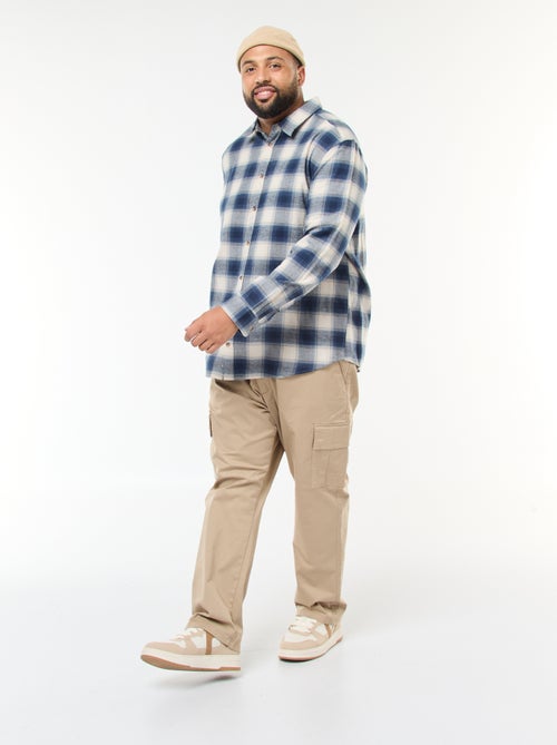 Camicia a maniche lunghe con motivo a quadri - Kiabi