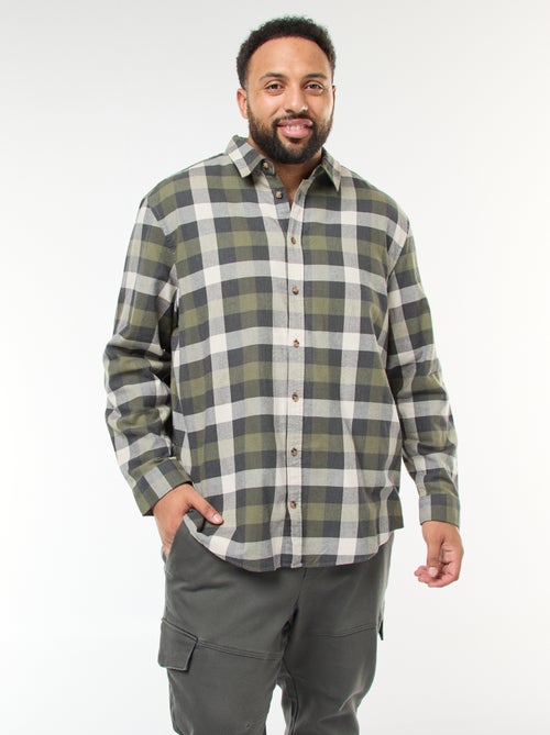 Camicia a maniche lunghe con motivo a quadri - Kiabi