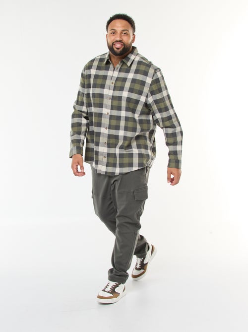 Camicia a maniche lunghe con motivo a quadri - Kiabi