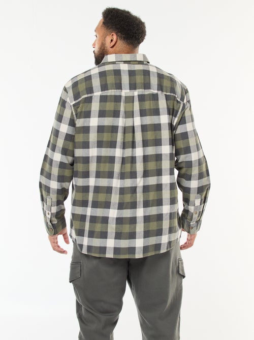 Camicia a maniche lunghe con motivo a quadri - Kiabi