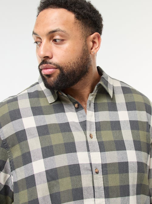 Camicia a maniche lunghe con motivo a quadri - Kiabi