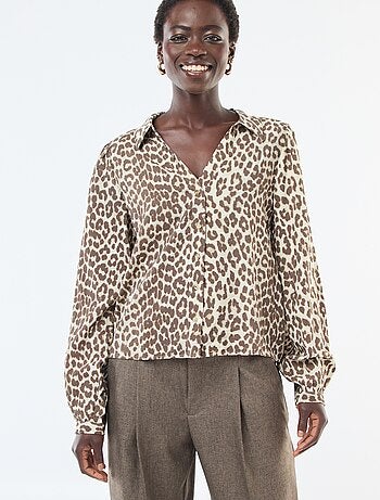 Camicia a maniche lunghe con motivo leopardato 'JDY'