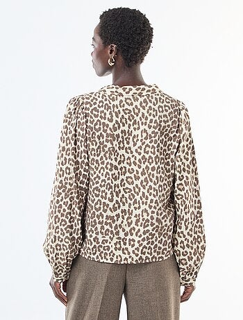 Camicia a maniche lunghe con motivo leopardato 'JDY'