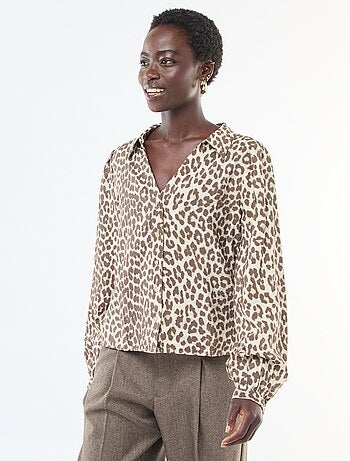 Camicia a maniche lunghe con motivo leopardato 'JDY'