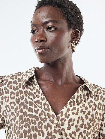 Camicia a maniche lunghe con motivo leopardato 'JDY'