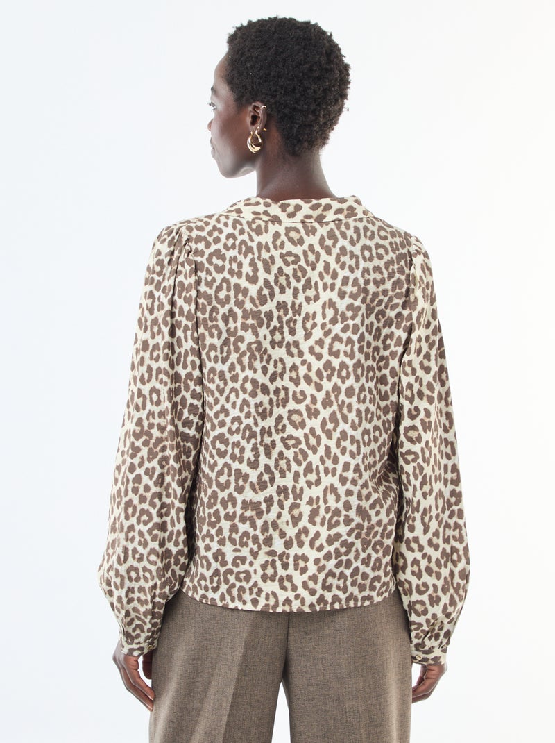 Camicia a maniche lunghe con motivo leopardato 'JDY' Bianco - Kiabi