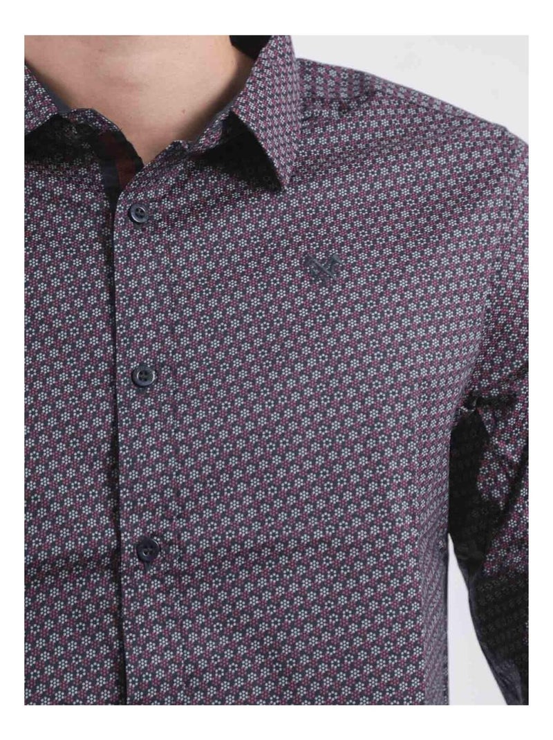 Camicia a maniche lunghe con motivo TRIXI Blu marino - Kiabi