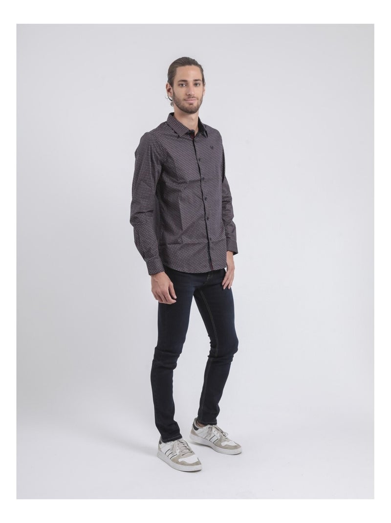 Camicia a maniche lunghe con motivo TRIXI Blu marino - Kiabi