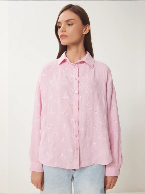 Camicia a maniche lunghe con ricamo testurizzato e chiusura a bottoni istanbul - Kiabi Camicia a maniche lunghe con ricamo testurizzato e chiusura a bottoni istanbul - Kiabi