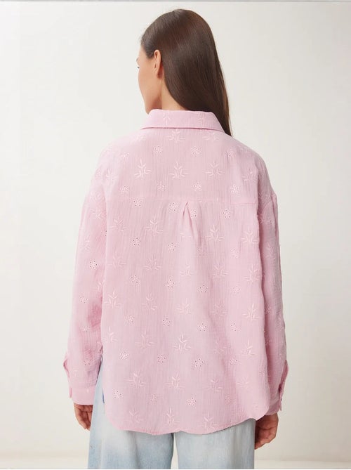 Camicia a maniche lunghe con ricamo testurizzato e chiusura a bottoni istanbul - Kiabi Camicia a maniche lunghe con ricamo testurizzato e chiusura a bottoni istanbul - Kiabi