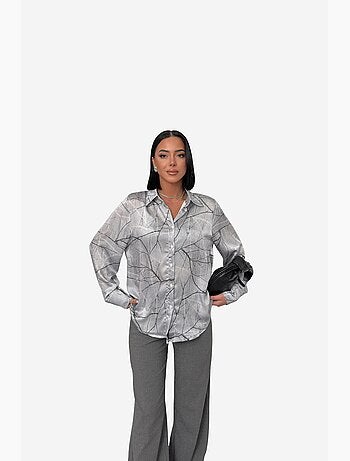 Camicia a maniche lunghe con stampa astratta my fashion