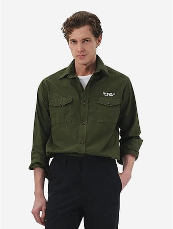 Camicia a maniche lunghe con stampa testuale ricamata giesto
