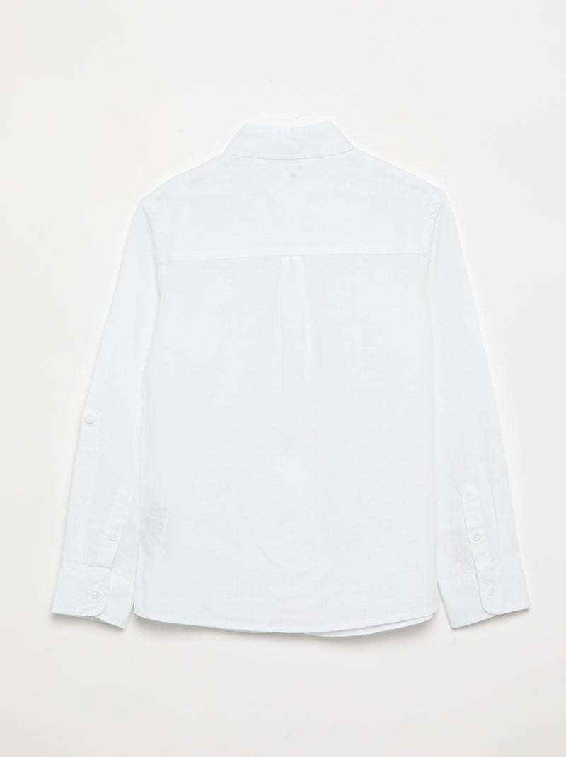 Camicia a maniche lunghe con taschino sul petto Bianco - Kiabi