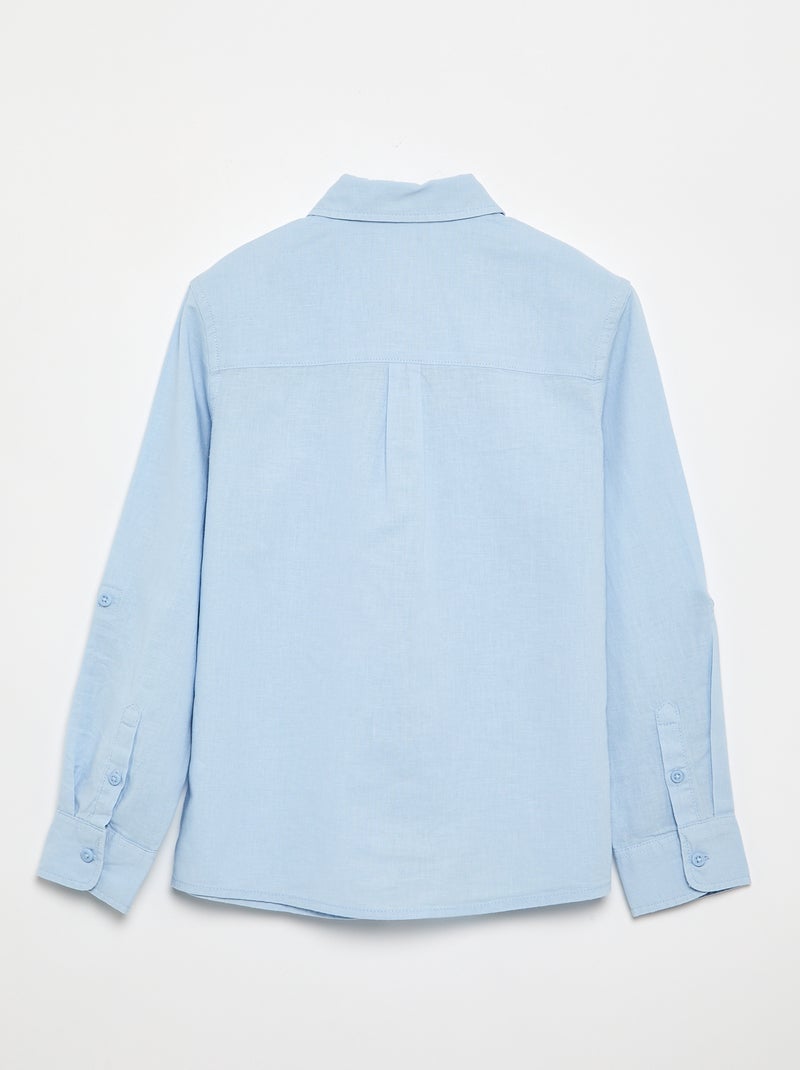 Camicia a maniche lunghe con taschino sul petto Blu - Kiabi