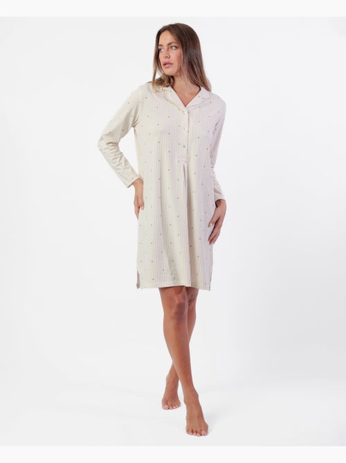 Camicia a maniche lunghe da donna ADMAS CLASSIC con stampa a righe e stelle - Kiabi Camicia a maniche lunghe da donna ADMAS CLASSIC con stampa a righe e stelle - Kiabi