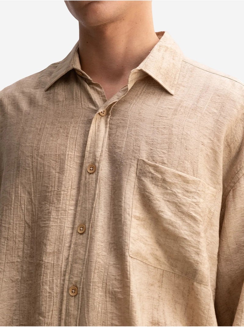 Camicia a maniche lunghe dalla vestibilità rilassata giesto Beige naturale - Kiabi
