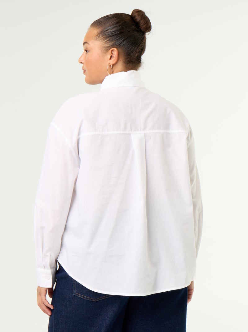Camicia a maniche lunghe e collo a lavallière Bianco - Kiabi