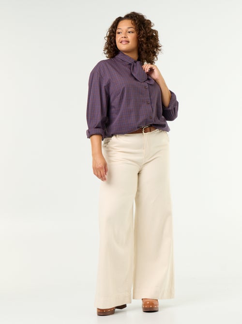 Camicia a maniche lunghe e collo lavallière - Kiabi