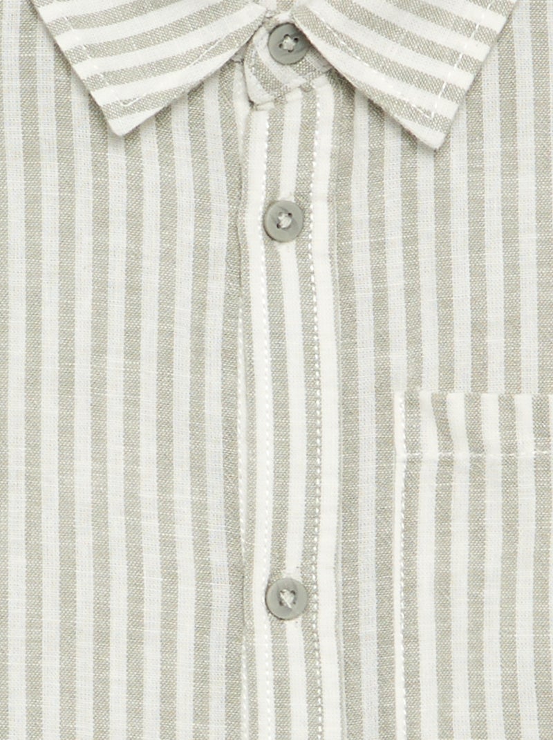 Camicia a maniche lunghe e taschino sul petto Bianco - Kiabi