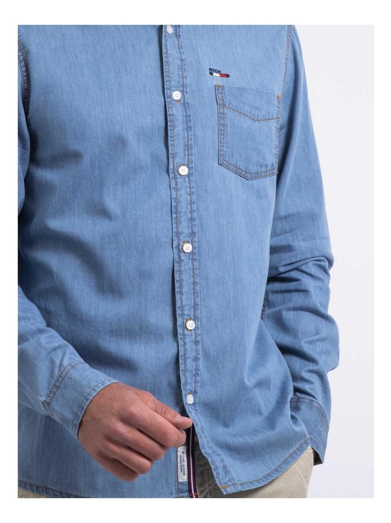 Camicia a maniche lunghe effetto denim DENVIK Blu - Kiabi