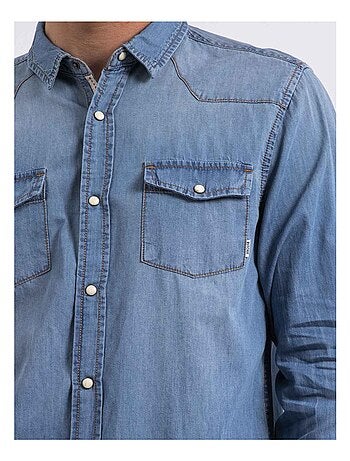 Camicia a maniche lunghe effetto denim DERKO
