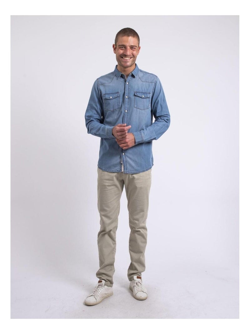 Camicia a maniche lunghe effetto denim DERKO Blu - Kiabi