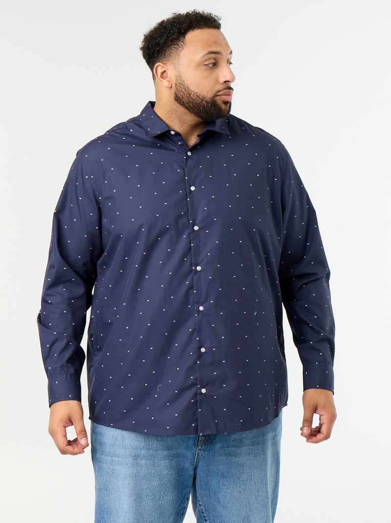Camicia a maniche lunghe fantasia Blu - Kiabi