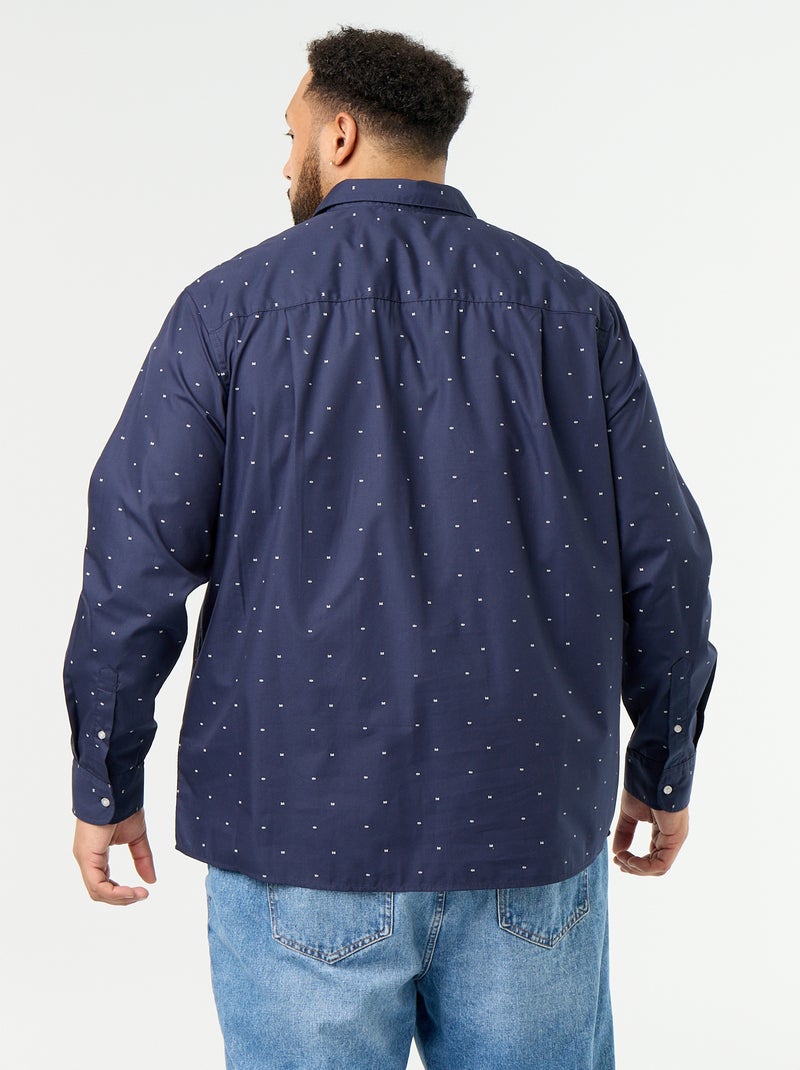 Camicia a maniche lunghe fantasia Blu - Kiabi