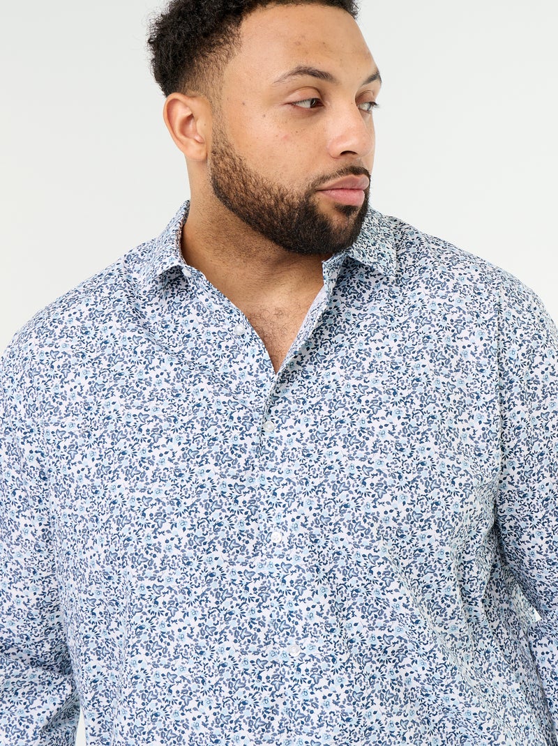 Camicia a maniche lunghe fantasia Blu - Kiabi
