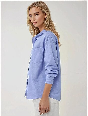 Camicia a maniche lunghe in lino con vestibilità regolare e testurizzata hiccup