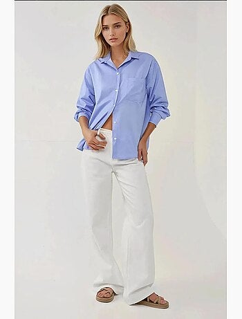 Camicia a maniche lunghe in lino con vestibilità regolare e testurizzata hiccup