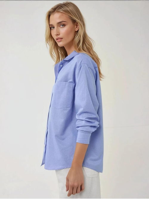 Camicia a maniche lunghe in lino con vestibilità regolare e testurizzata hiccup - Kiabi Camicia a maniche lunghe in lino con vestibilità regolare e testurizzata hiccup - Kiabi