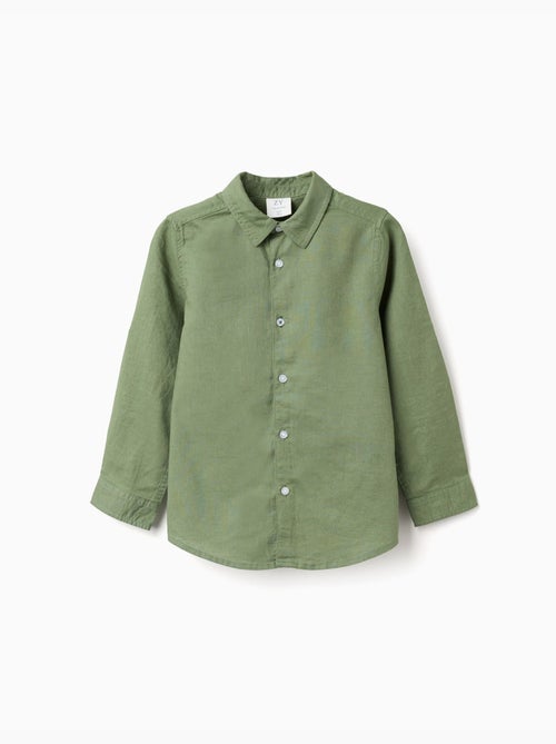 Camicia a maniche lunghe in lino e cotone - Kiabi