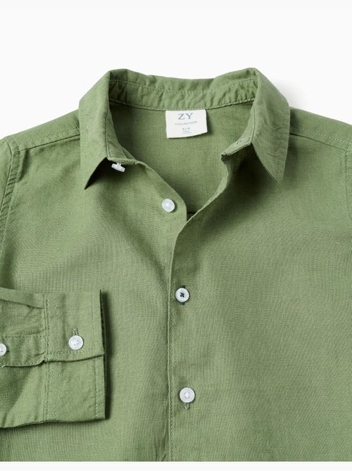 Camicia a maniche lunghe in lino e cotone - Kiabi
