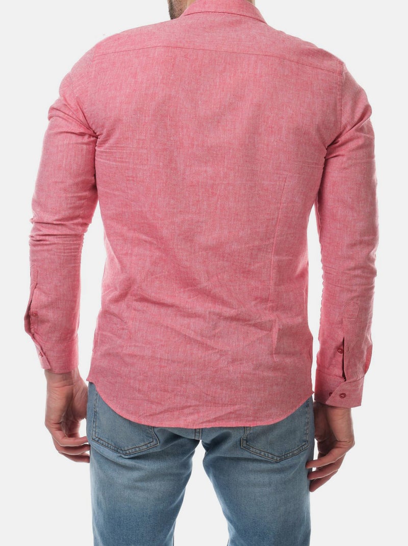 camicia a maniche lunghe in lino Rosso - Kiabi