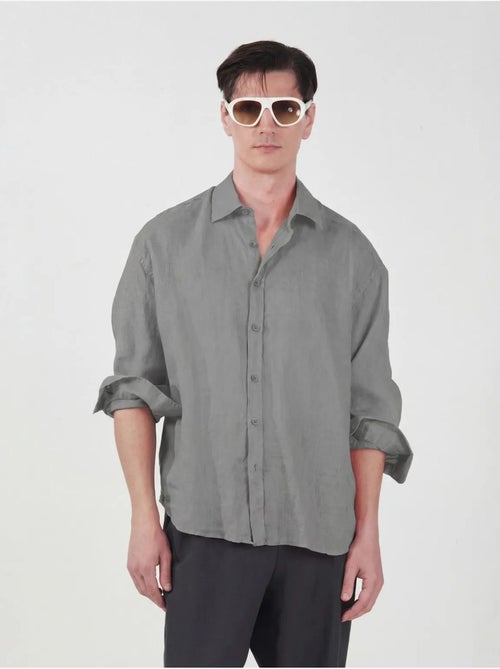 Camicia a maniche lunghe in misto lino oversize giesto - Kiabi Camicia a maniche lunghe in misto lino oversize giesto - Kiabi