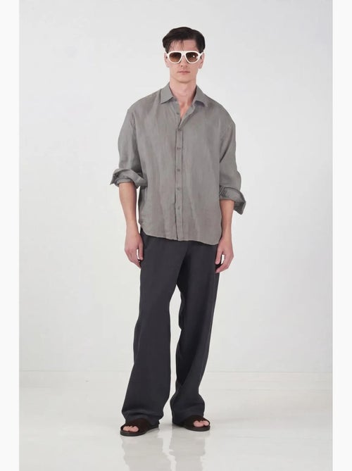 Camicia a maniche lunghe in misto lino oversize giesto - Kiabi Camicia a maniche lunghe in misto lino oversize giesto - Kiabi
