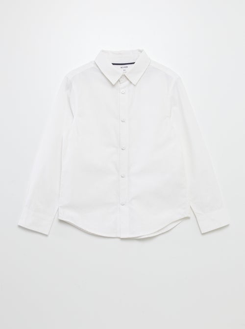 Camicia a maniche lunghe in popeline - collezione facile da indossare - Kiabi