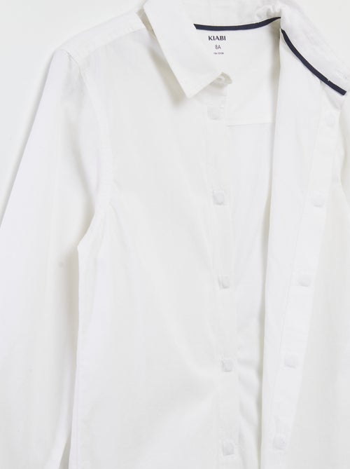 Camicia a maniche lunghe in popeline - collezione facile da indossare - Kiabi