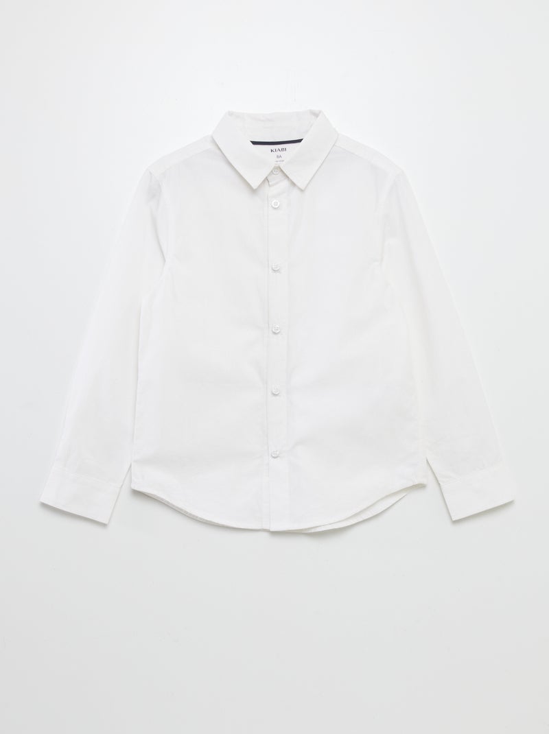 Camicia a maniche lunghe in popeline - So Easy bianco - Kiabi