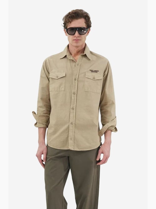 Camicia a maniche lunghe in popeline di cotone da uomo giesto - Kiabi Camicia a maniche lunghe in popeline di cotone da uomo giesto - Kiabi