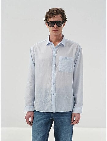 Camicia a maniche lunghe in popeline di cotone da uomo giesto