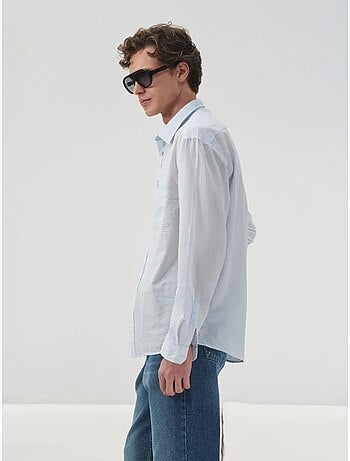 Camicia a maniche lunghe in popeline di cotone da uomo giesto